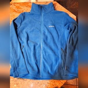 Columbia Blue Turquoise Teal Fleece Jacket Women's XL